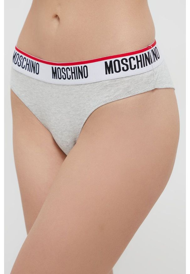 Moschino Underwear Figi (2-pack) kolor szary. Kolor: szary