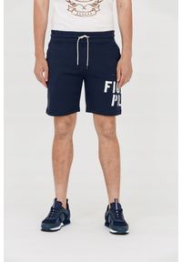 Aeronautica Militare - AERONAUTICA MILITARE Bermudy granatowe męskie, Rozmiar M. Kolor: niebieski. Materiał: bawełna, dresówka. Wzór: nadruk, haft #1