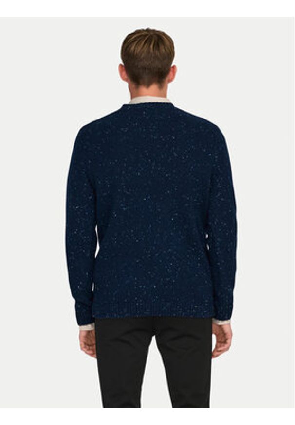 Only & Sons Sweter Ricky 22031539 Granatowy Regular Fit. Kolor: niebieski. Materiał: wełna