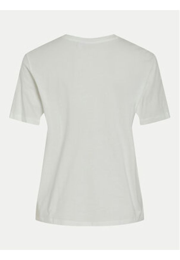 Vila T-Shirt Sybil 14097370 Biały Regular Fit. Kolor: biały. Materiał: bawełna