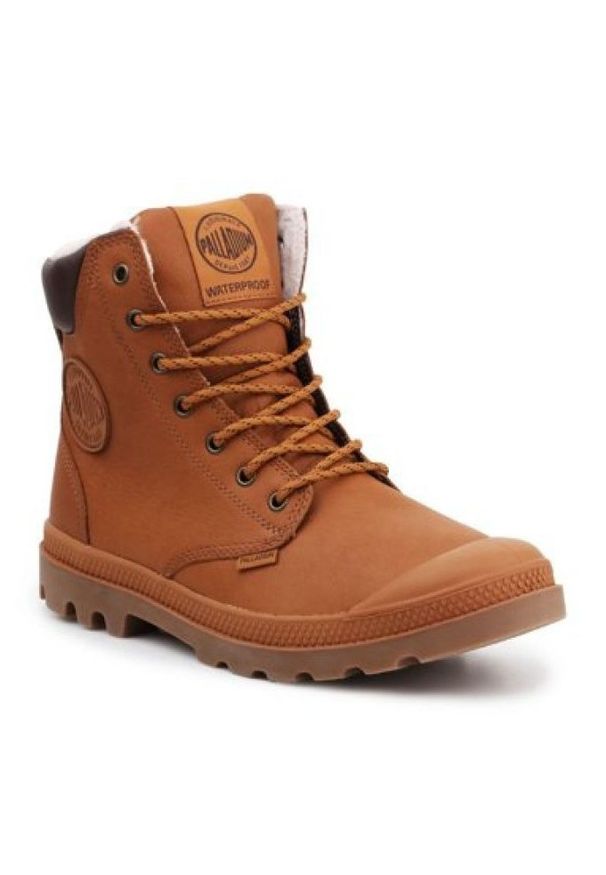 Buty Palladium Sport Wps W 72992-251-M białe brązowe. Kolor: brązowy, wielokolorowy, biały. Materiał: nubuk, guma, skóra, wełna. Styl: sportowy