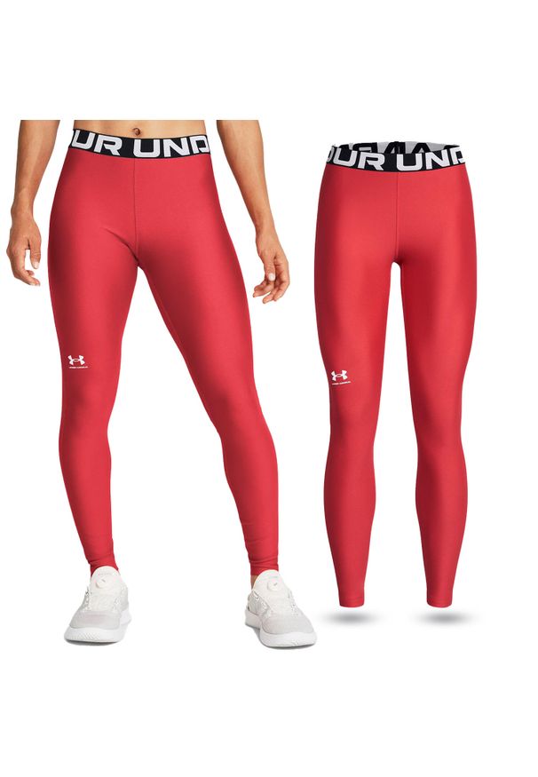 Under Armour - Legginsy treningowe damskie UNDER ARMOUR szybkoschnące termoaktywne. Kolor: czerwony. Sport: fitness