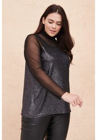 blue shadow - Bluzka Vella Plus Size Silver / Black. Kolekcja: plus size. Materiał: poliester, materiał #1