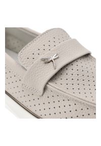 Mokasyny damskie Vinceza, cholewka ze skóry naturalnej licowej wsuwany fason typu loafers, szare, 93221. Kolor: szary. Materiał: skóra. Szerokość cholewki: normalna #5