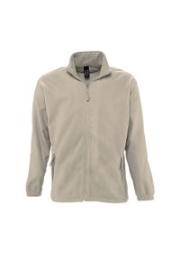 SOL'S - Męski Polar North Bluza Polarowa Outdoor. Kolor: beżowy. Materiał: polar. Sezon: zima. Styl: sportowy