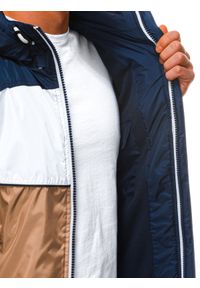Ombre Clothing - Kurtka męska sportowa - brązowa V1 C447 - XL. Kolor: brązowy. Materiał: poliester, polar. Sezon: jesień. Styl: sportowy #4