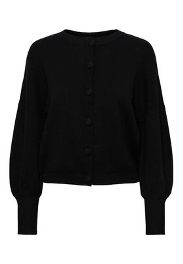 YAS Kardigan 26030699 Czarny Regular Fit. Kolor: czarny. Materiał: wiskoza