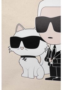 Karl Lagerfeld torebka bawełniana kolor beżowy. Kolor: beżowy #2