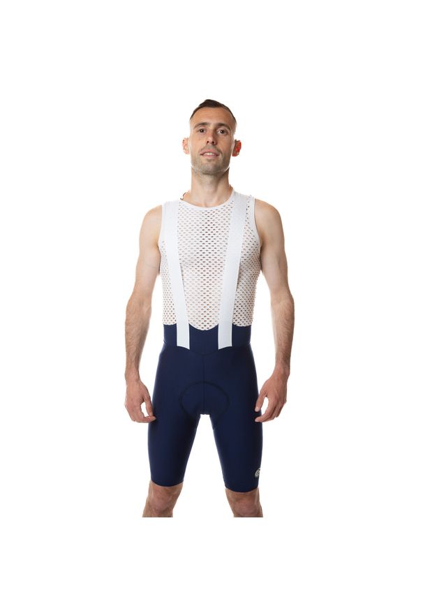 C-LAB - Spodenki rowerowe męskie OTTIMO - Granatowe. Kolor: niebieski. Materiał: skóra. Sport: kolarstwo