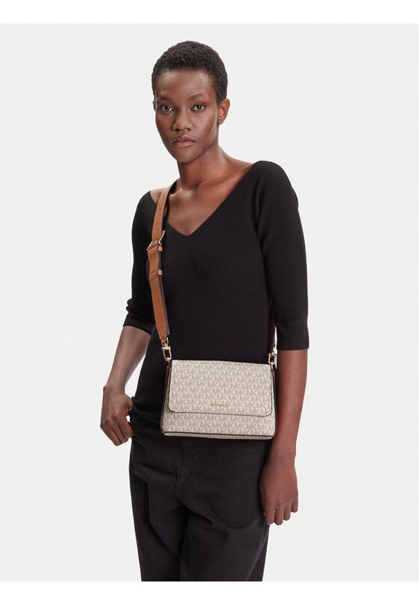 MICHAEL Michael Kors Torebka Nessa 30T5G8ZM1B Beżowy. Kolor: beżowy. Materiał: skórzane