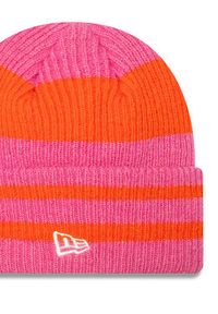 New Era Czapka Stripe Cuff Knit Beanie 60580763 Różowy. Kolor: różowy. Materiał: akryl, materiał