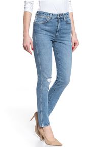 Wrangler - WRANGLER RETRO-SKINNY SPODNIE DAMSKIE VINTAGE NOISE W253WB058 112128002. Styl: vintage, retro #10