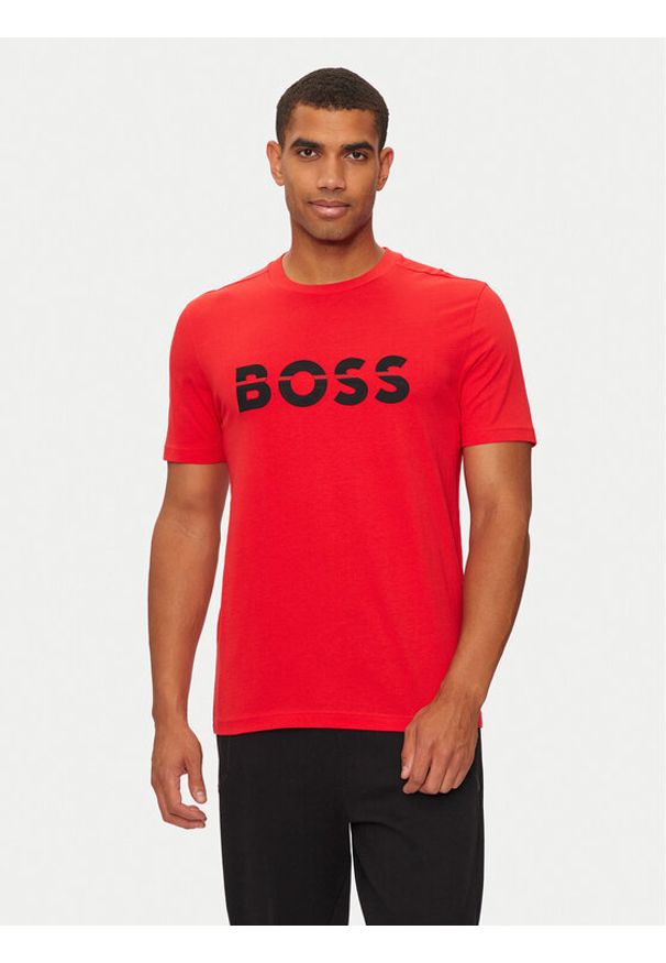 BOSS - Boss T-Shirt 50525208 Czerwony Regular Fit. Kolor: czerwony. Materiał: bawełna