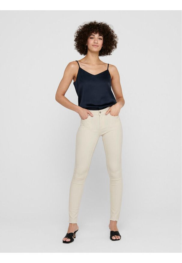 only - ONLY Jeansy 15218655 Écru Skinny Fit. Kolor: kremowy