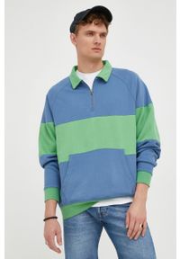 Levi's® - Levi's bluza bawełniana męska wzorzysta. Okazja: na spotkanie biznesowe. Kolor: niebieski. Materiał: bawełna. Długość rękawa: raglanowy rękaw. Długość: krótkie. Styl: biznesowy