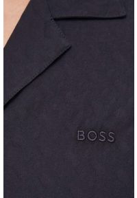 BOSS piżama bawełniana kolor czarny gładka. Kolor: czarny. Materiał: bawełna. Wzór: gładki #6