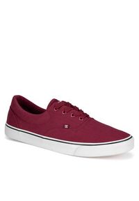 DC Trampki MFA3014-1 Bordowy. Kolor: czerwony. Materiał: materiał