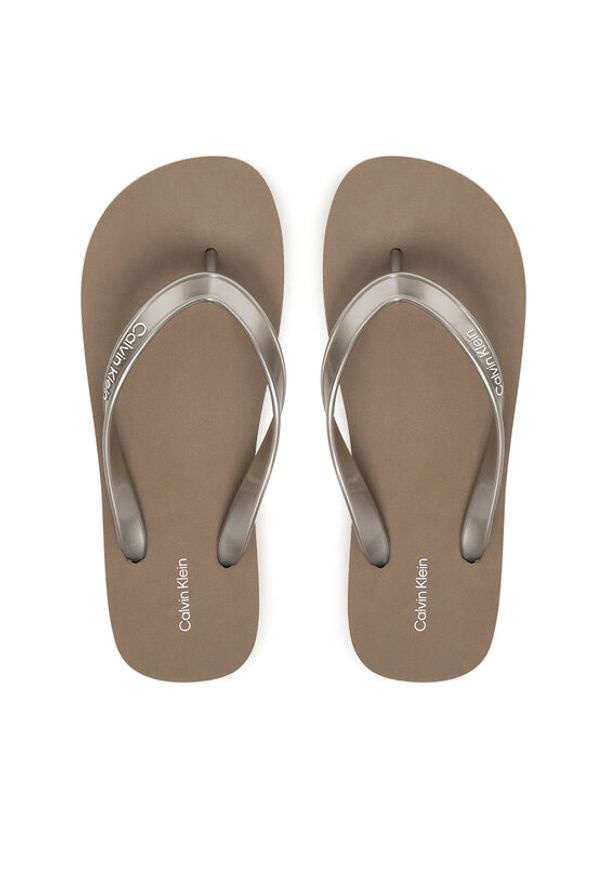 Calvin Klein Japonki Flatform Flip Flop Met Tpu HW0HW03120 Złoty. Kolor: złoty. Materiał: syntetyk