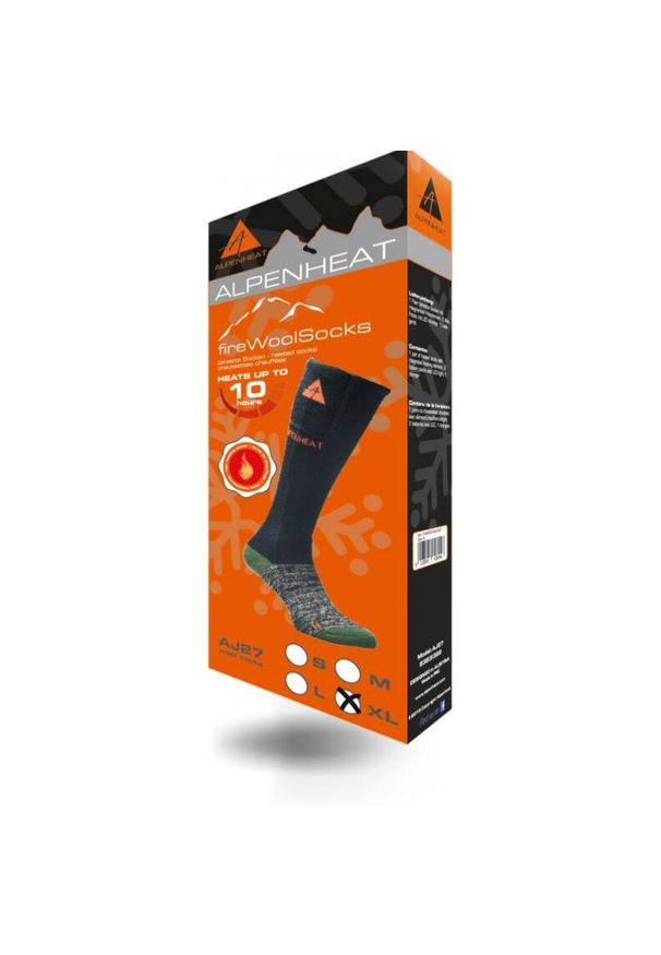 ALPENHEAT - Skarpetki narciarskie podgrzewane Alpenheat Fire WoolSocks. Kolor: czarny. Sport: narciarstwo