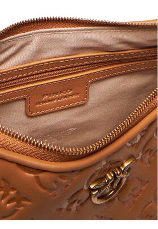 Pinko - PINKO Torebka Half Moon Mini Fl PE 25 PLTT 102790 A1YB Brązowy. Kolor: brązowy. Materiał: skórzane