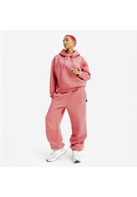 Decathlon - Bluza z kapturem damska Elementals. Typ kołnierza: kaptur. Kolor: różowy. Materiał: poliester, materiał, bawełna, tkanina, prążkowany, elastan