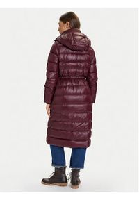 TOMMY HILFIGER - Tommy Hilfiger Płaszcz zimowy WW0WW47356 Bordowy Regular Fit. Kolor: czerwony. Materiał: syntetyk. Sezon: zima #6