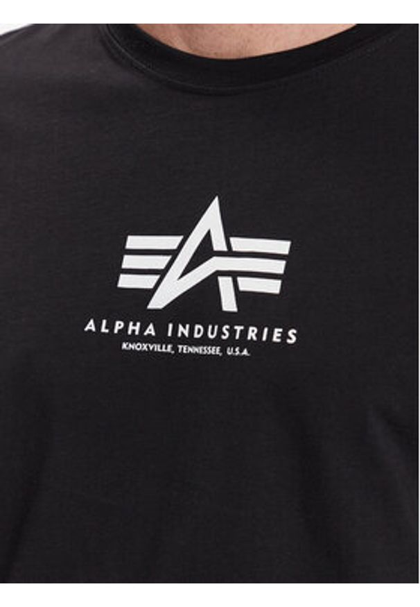 Alpha Industries T-Shirt Basic 118533 Czarny Regular Fit. Kolor: czarny. Materiał: bawełna