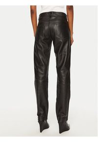 Munthe Spodnie skórzane 244141024408 Czarny Slim Fit. Kolor: czarny. Materiał: skóra #4