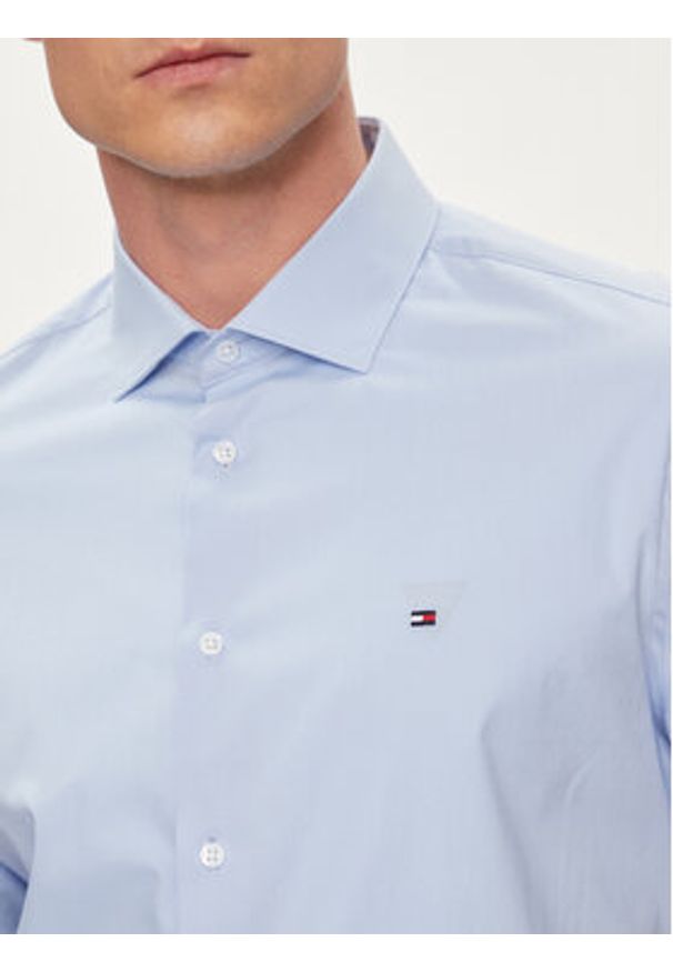 TOMMY HILFIGER - Tommy Hilfiger Koszula Core MW0MW34626 Błękitny Regular Fit. Kolor: niebieski. Materiał: bawełna