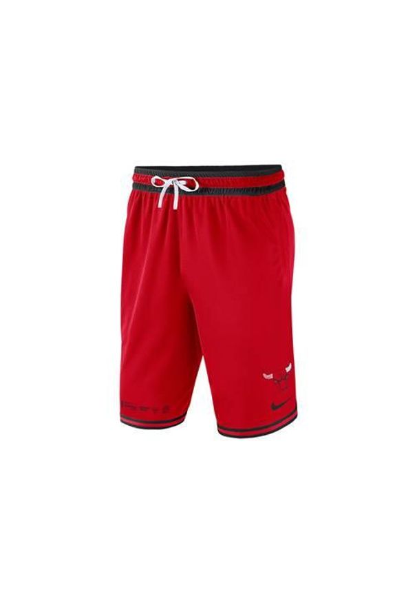 Spodnie koszykarskie męskie Nike Nba Chicago Bulls. Kolor: czerwony. Materiał: materiał, syntetyk. Długość: krótkie. Sport: koszykówka
