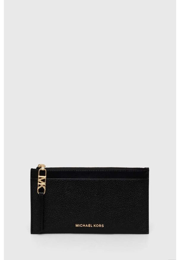 MICHAEL Michael Kors portfel skórzany damski kolor czarny. Kolor: czarny. Materiał: skóra