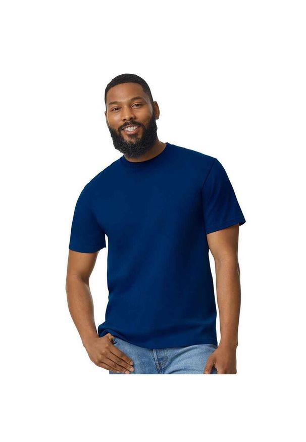 GILDAN - Bawełniana Lekka Koszulka Unisex Dla Dorosłych. Kolor: niebieski. Materiał: bawełna. Sport: turystyka piesza