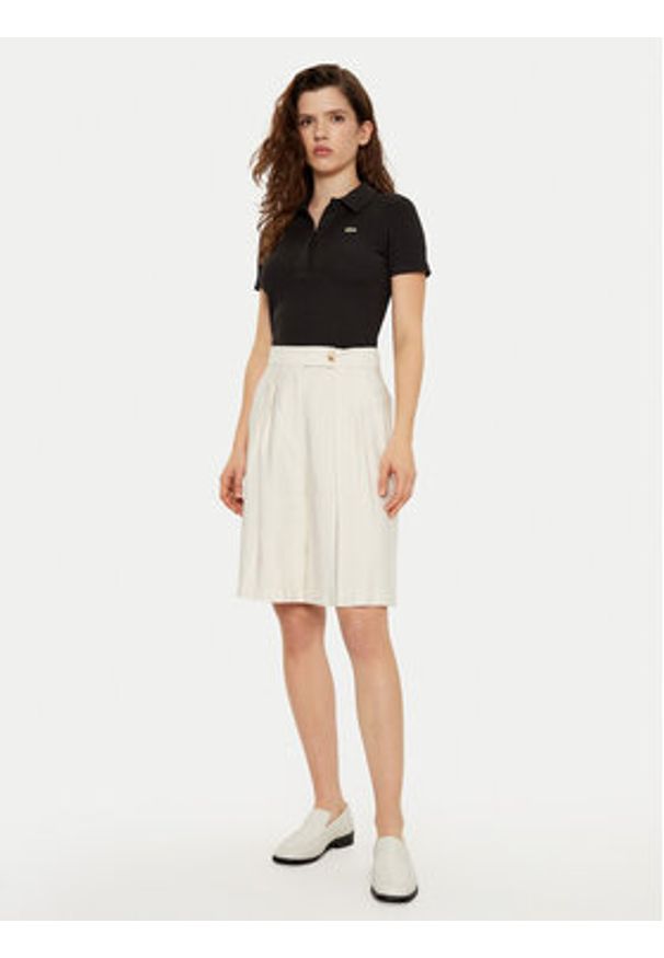 Lacoste Polo DF5377 Czarny Slim Fit. Typ kołnierza: polo. Kolor: czarny. Materiał: bawełna