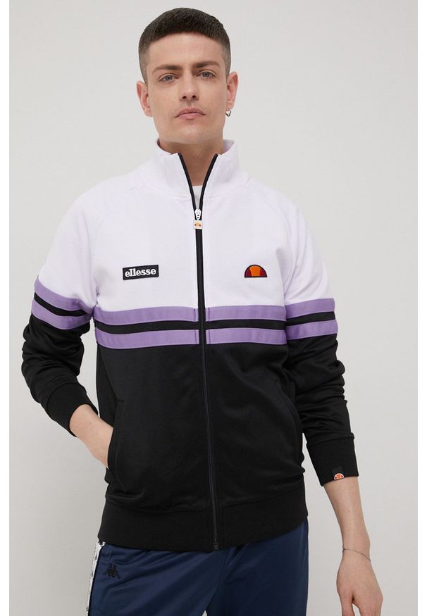 Ellesse bluza męska kolor fioletowy z aplikacją. Kolor: fioletowy. Długość rękawa: raglanowy rękaw. Wzór: aplikacja