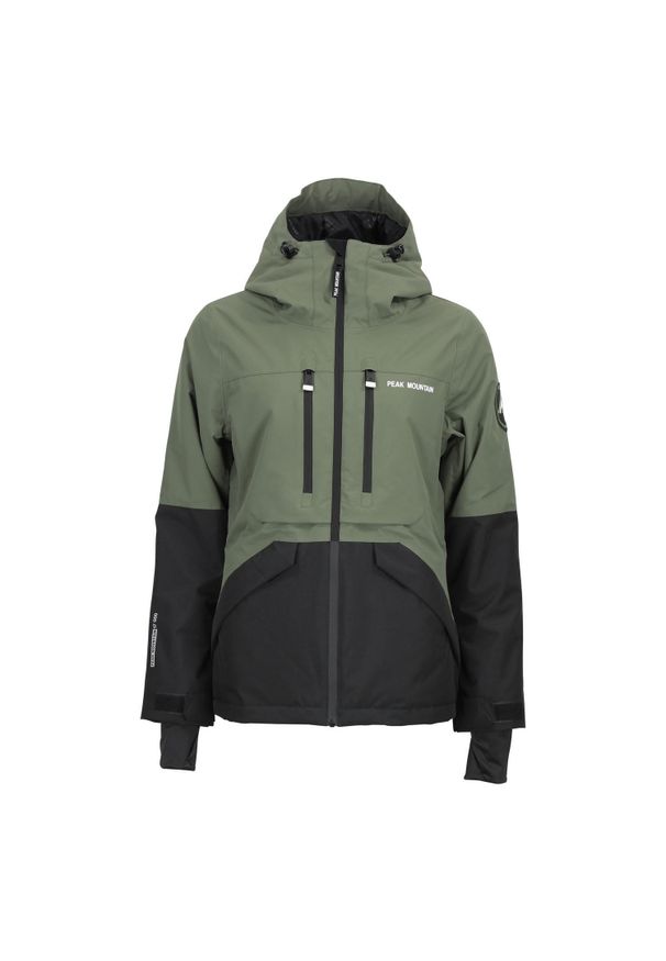 PEAK MOUNTAIN - Damska kurtka wodoodporna Peak Mountain Acesna. Kolor: zielony. Sezon: zima. Sport: narciarstwo