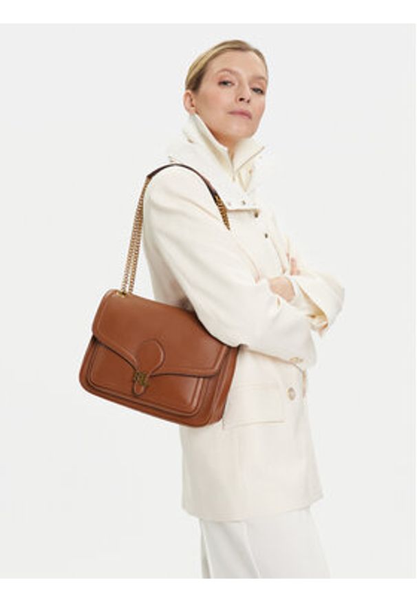 Lauren Ralph Lauren - LAUREN RALPH LAUREN Torebka 431974551002 Brązowy. Kolor: brązowy. Materiał: skórzane