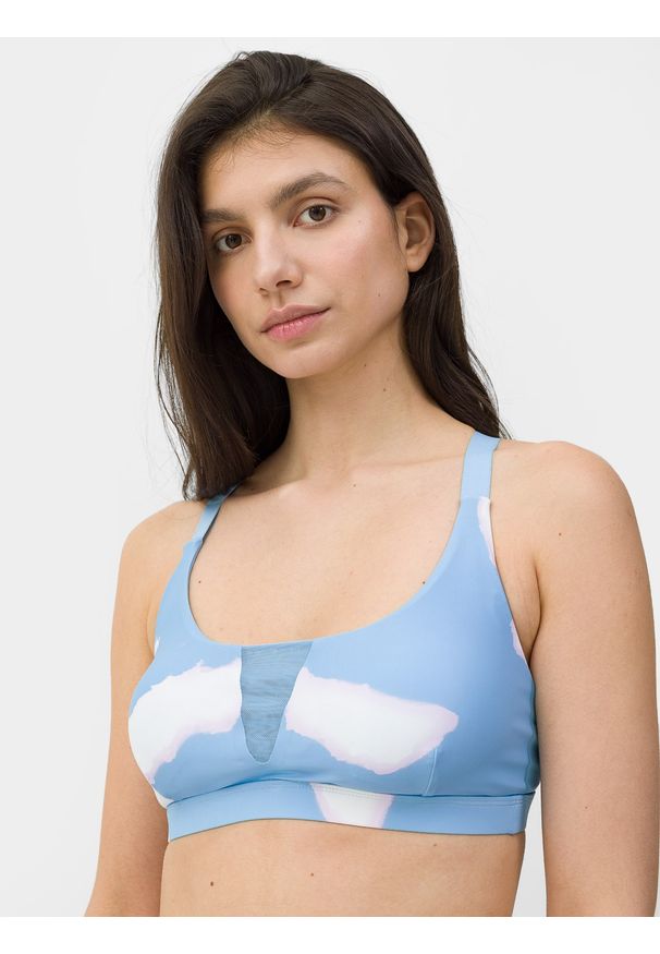 4f - 4F Góra od bikini z materiałów z recyklingu damska S. Kolor: niebieski. Materiał: materiał