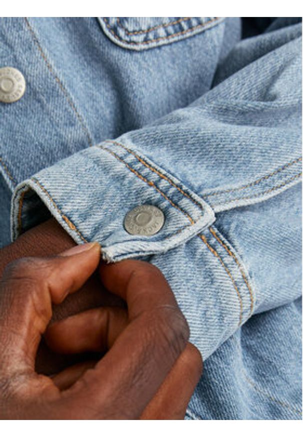 Jack & Jones Kurtka jeansowa Chase 12250086 Niebieski Loose Fit. Kolor: niebieski. Materiał: bawełna