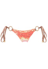 BEACH BUNNY - Dół od bikini Siren Song. Kolor: pomarańczowy. Materiał: poliamid, elastan, materiał. Wzór: aplikacja