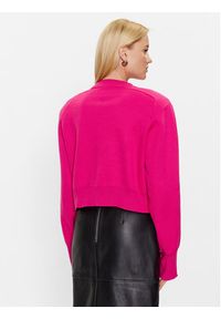 ROTATE Sweter Firm Rhinestone 1001151979 Różowy Regular Fit. Kolor: różowy. Materiał: bawełna