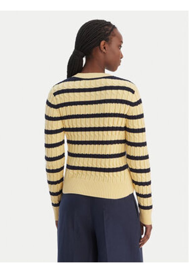 TOMMY HILFIGER - Tommy Hilfiger Sweter WW0WW47644 Żółty Regular Fit. Kolor: żółty. Materiał: bawełna