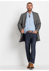 bonprix - Koszula oksfordzka z długim rękawem. Kolor: niebieski. Długość rękawa: długi rękaw. Długość: długie. Wzór: haft #2