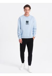 Ombre Clothing - Spodnie męskie dresowe CARROT ze strukturalnej dzianiny - czarne V8. Kolor: czarny. Materiał: dresówka, dzianina