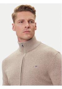 GANT - Gant Kardigan 8030164 Beżowy Regular Fit. Kolor: beżowy. Materiał: bawełna