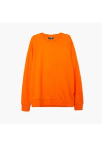 Cropp - Gładka bluza - Pomarańczowy. Kolor: pomarańczowy. Wzór: gładki