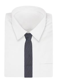 Męski Krawat - Granat z Brązowymi Akcentami - Angelo di Monti. Kolor: brązowy, beżowy, wielokolorowy, niebieski. Materiał: tkanina. Styl: elegancki, wizytowy