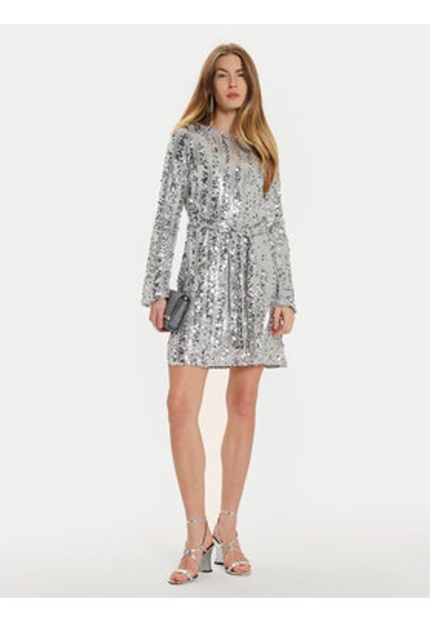 Vero Moda Sukienka koktajlowa Efa 10321447 Srebrny Regular Fit. Kolor: srebrny. Materiał: syntetyk. Styl: wizytowy