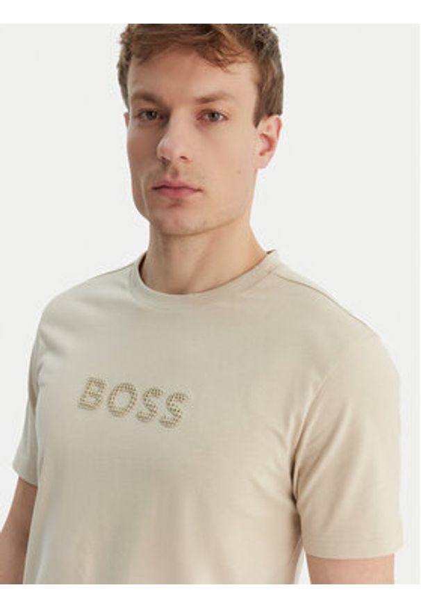 BOSS T-Shirt TS_Terrace Logo 50559361 Beżowy Regular Fit. Kolor: beżowy. Materiał: bawełna