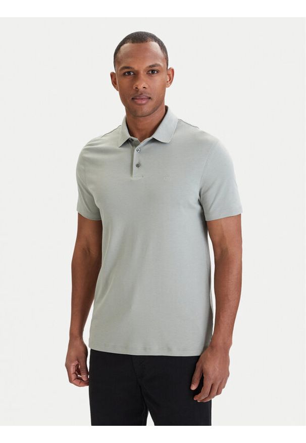 Calvin Klein Polo LV04LB276G Turkusowy Regular Fit. Typ kołnierza: polo. Kolor: turkusowy. Materiał: bawełna