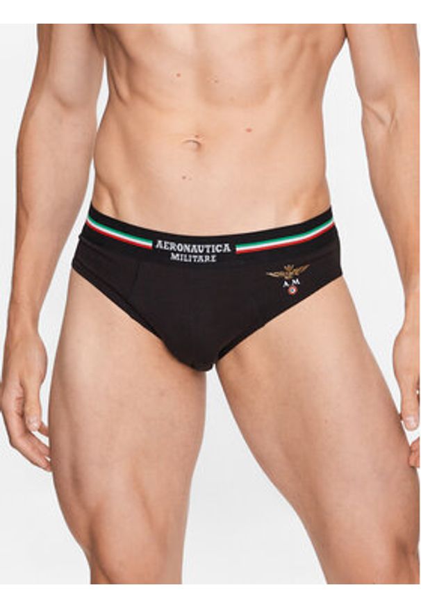 Aeronautica Militare Komplet 2 par slipów AM1USL001 Czarny. Kolor: czarny. Materiał: bawełna